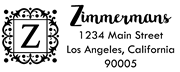 Storybook Inverted Square Letter Z Monogram Stamp Sample